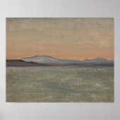 Abstract Lake and Mountains Horizon Art Print (Voorkant)