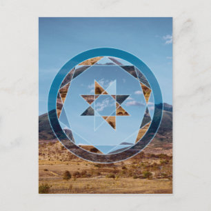 Abstract landscape with geometrical shapes briefkaart