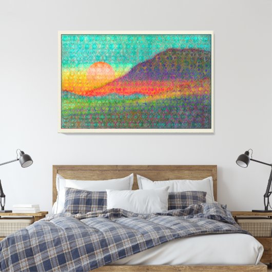 Abstract Landschap bij zonsopgang of zonsondergang Canvas Afdruk (Insitu (Slaapkamer))