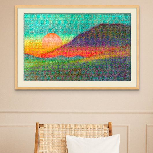 Abstract Landschap bij zonsopgang of zonsondergang Canvas Afdruk