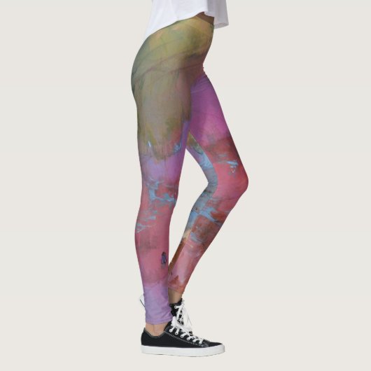 Abstract landschap - Figuren in kleurrijk land Leggings (Rechts)