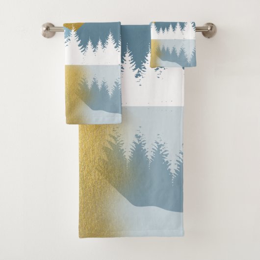 Abstract landschap Golden Winter Sunset Sunrise Bad Handdoek (Insitu)