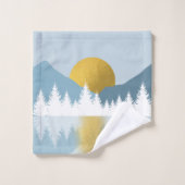 Abstract landschap Golden Winter Sunset Sunrise Bad Handdoek (Wasdoekje)