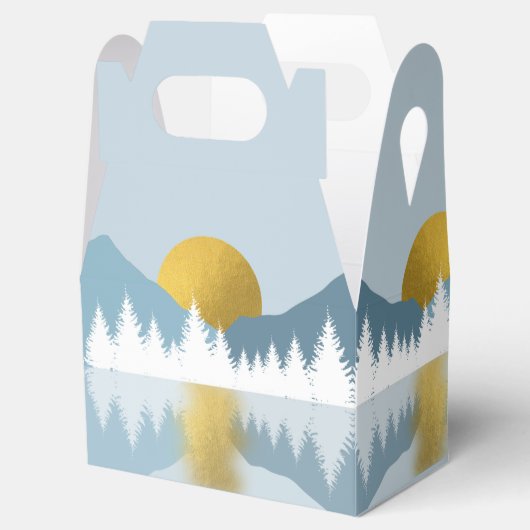 Abstract landschap Golden Winter Sunset Sunrise Bedankdoosjes (Geopend)