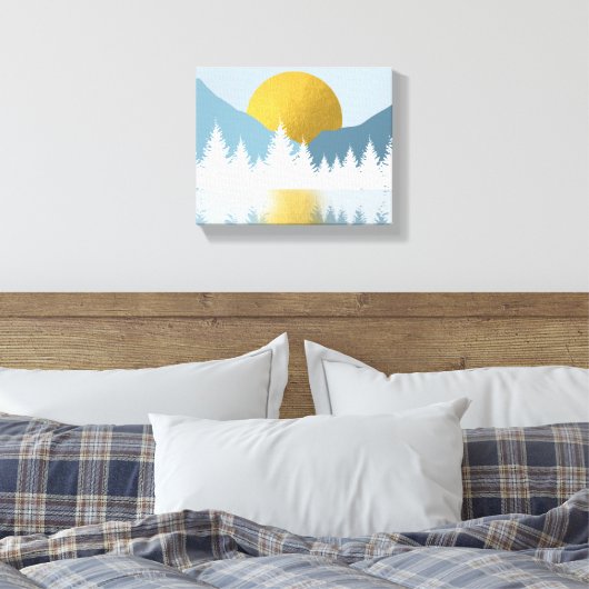 Abstract landschap Golden Winter Sunset Sunrise Canvas Afdruk (Insitu (Slaapkamer))