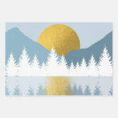 Abstract landschap Golden Winter Sunset Sunrise Inpakpapier Vel (Voorkant 3)