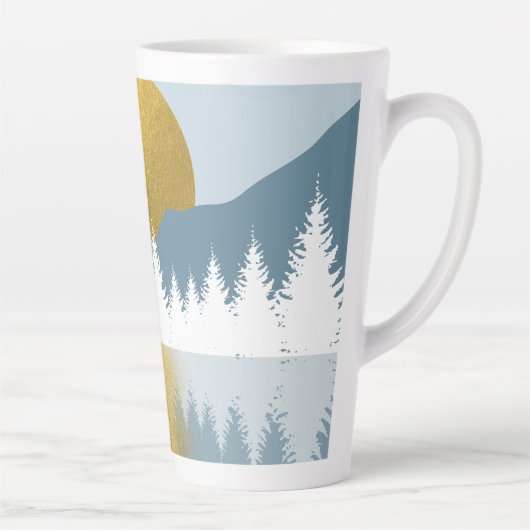 Abstract landschap Golden Winter Sunset Sunrise Latte Mok (Rechts)