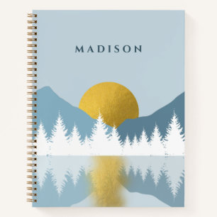 Abstract landschap Golden Winter Sunset Sunrise Notitieboek