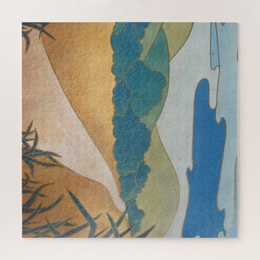 abstract landschap hedendaagse kunst puzzel legpuzzel (Horizontaal)