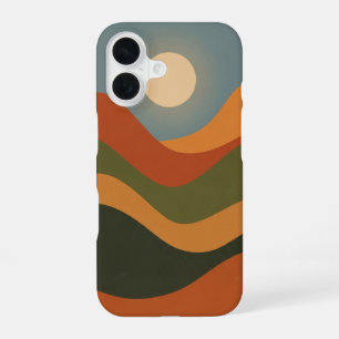Abstract landschap in vintage stijl iPhone 16 hoesje