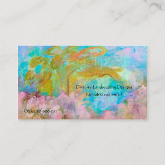 Abstract landschap Kunstboomroze Aqua Flowers Visitekaartje