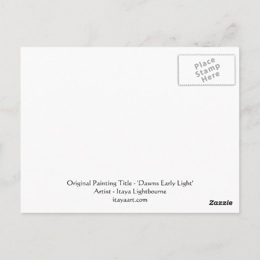 Abstract landschap Kunstdadens Lichte Skinny Trees Briefkaart (Achterkant)