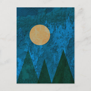 Abstract landschap Kunstgebergte Moon Sky Briefkaart