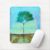 Abstract landschap Lone Skinny Tree Painting Muismat (Met muis)