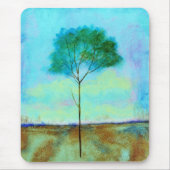 Abstract landschap Lone Skinny Tree Painting Muismat (Voorkant)