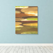 Abstract landschap met aardtoon canvas afdruk (Insitu (Houten vloer))