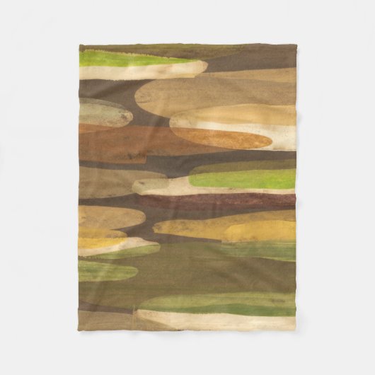 Abstract landschap met aardtoon fleece deken (Voorkant)