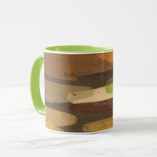 Abstract landschap met aardtoon mok (Voorkant links)