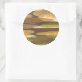 Abstract landschap met aardtoon ronde sticker (Tas)