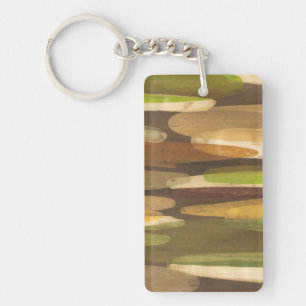 Abstract landschap met aardtoon sleutelhanger
