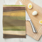 Abstract landschap met aardtoon theedoek (Quarter Fold)