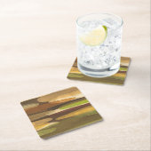 Abstract landschap met aardtoon vierkante kartonnen onderzetter (Insitu)