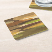 Abstract landschap met aardtoon vierkante kartonnen onderzetter (Schuin)