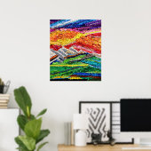 Abstract landschap met bewegingsruimte poster (Thuiskantoor)