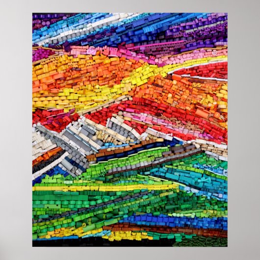 Abstract landschap met bewegingsruimte poster (Voorkant)