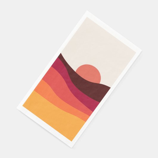 Abstract landschap met zee bij zonsondergang servet (Hoek)