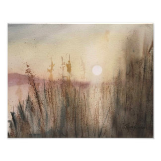 Abstract landschap Misty Dawn foto afdrukken Afdruk