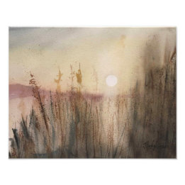Abstract landschap Misty Dawn foto afdrukken Foto Afdruk