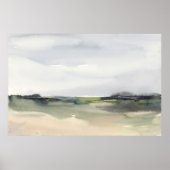 Abstract landschap Neutrale Waterverf Horizontaal Poster (Voorkant)