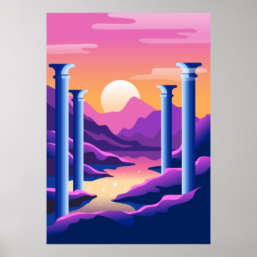 Abstract landschap poster (Voorkant)