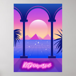 Abstract landschap poster
