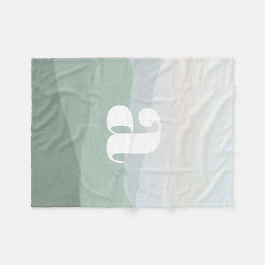 Abstract landschap van de groene Waterverf Fleece Deken (Voorkant (Horizontaal))