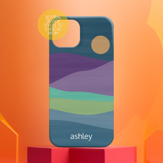 Abstract landschap van Flat Boho, zonnescherm en b Case-Mate iPhone 14 Hoesje