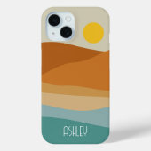 Abstract landschap van Flat Boho, zonnescherm en b Case-Mate iPhone Case (Achterkant)