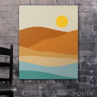 Abstract landschap van Flat Boho, zonnescherm en b