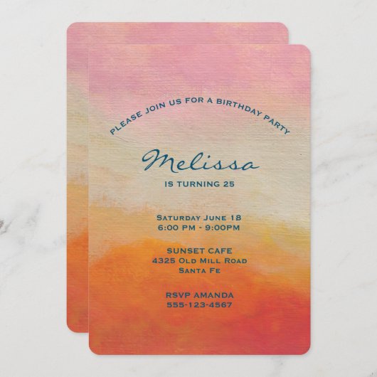 Abstract landschap van woestijnkleuren kaart (Voorkant / Achterkant)