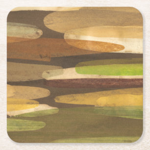 Abstract landschap vierkante kartonnen onderzetter
