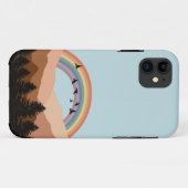 Abstract landschapsbos Bomen regenboog & vogels Case-Mate iPhone Case (Achterkant (horizontaal))