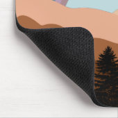 Abstract landschapsbos Bomen regenboog & vogels Muismat (Hoek)