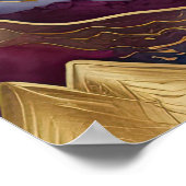 Abstract Landschapsschilderij Goudblauw Paarse Poster (Hoek)