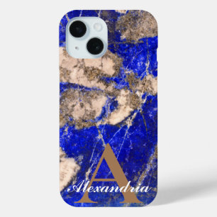 Abstract Lapis Lazuli Blauw Graniet monogram