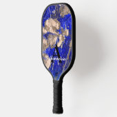 Abstract Lapis Lazuli Blauw Graniet monogram Pickleball Paddle (Links)