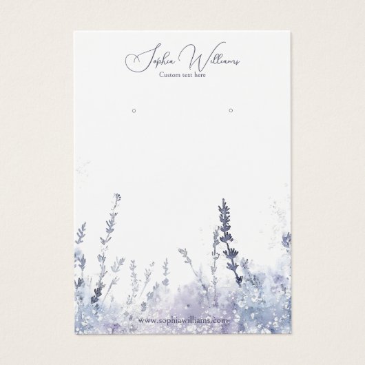 Abstract Lavander Earrings Jewelry Display Card (Devant)