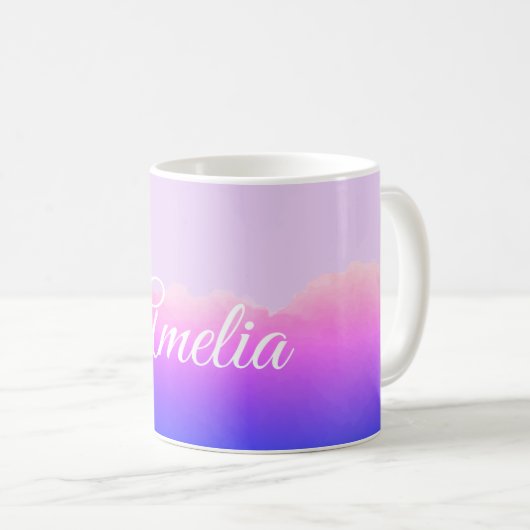 Abstract lavender watercolor pattern coffee mug (Devant droit)