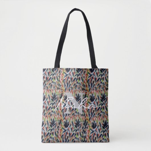 Abstract lederen monogram draagtas (Voorkant)