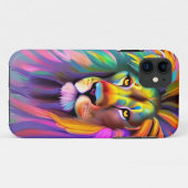Abstract Leeuw Gezicht Mystieke Fantasy Kunst Case-Mate iPhone Case (Achterkant (horizontaal))